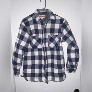 Arrow Sport Blue and White Checkered insulated sweatshirt/button down